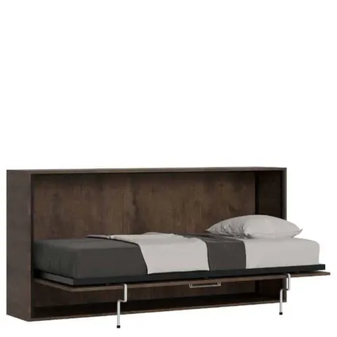 Itamoby Cama individual horizontal kando de nogal con colchón – imagen 1