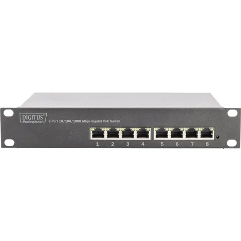 DIGITUS 10, Gigabit Ethernet PoE Switch, 8-Port – Bild 1