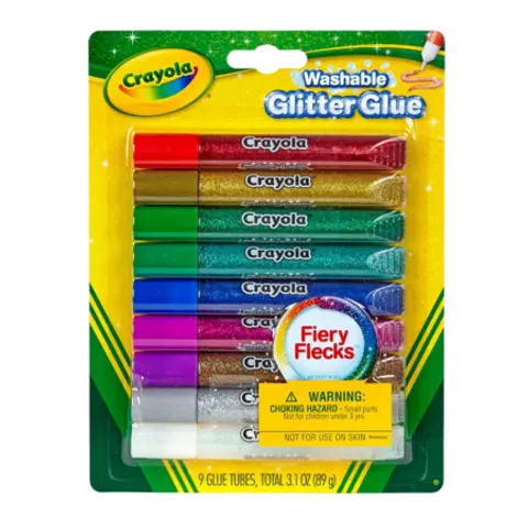 Crayola Washable Glitter Glue Markers – 9 Pcs – image 1