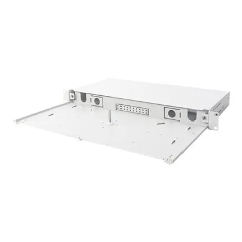 DIGITUS 19, LWL Patchpanel, ausziehbar, 1 HE, lichtgrau – Bild 1
