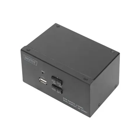 DIGITUS KVM Switch, 2-Port, Dual-Display, 4K, HDMI – Bild 1
