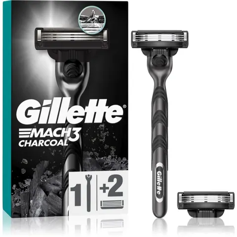 Gillette Mach3 Charcoal Razor + 2 Replacement Blades – afbeelding 1