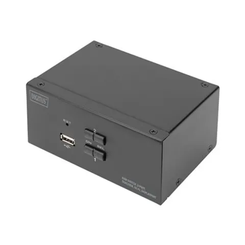 DIGITUS KVM Switch, 2 Port, Dual Display, 4K, DisplayPort – Bild 1