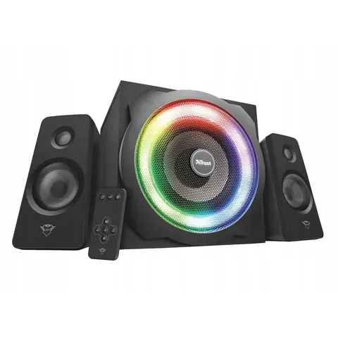 Systeme enceintes PC TRUST 2.1 RGB avec caisson et telecommande – image 1