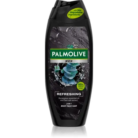 Palmolive Men Refreshing 3-in-1 Duschgel 500ml - mit ätherischem Eukalyptusöl und Meersalzextrakt – Bild 1