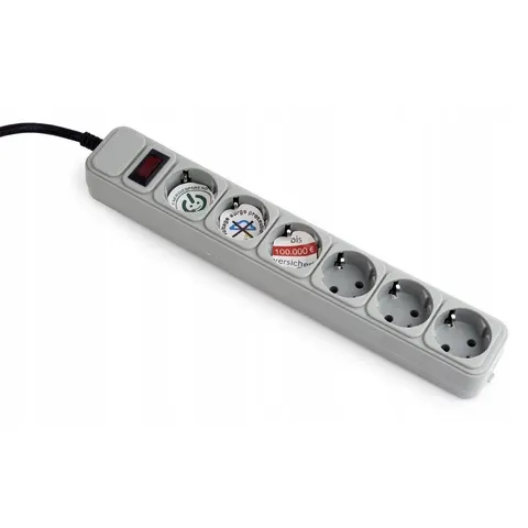 Extensión séxtuple con interruptor blanco (1,8 mts) - GEMBIRD – imagen 1
