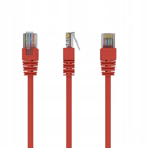 UTP Cat5E patchkabel, 0.25 m, rood – afbeelding 1