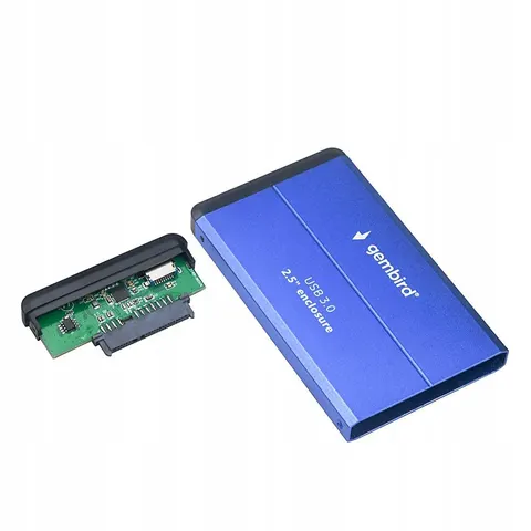 Externe HDD behuizing 2.5' SATA USB3.0 blauw – afbeelding 1