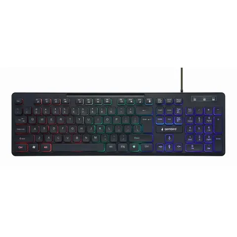 Gembird - Rainbow Backlight Toetsenbord Multimedia - US Layout - KB-UML-02 – afbeelding 1