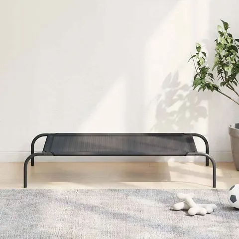 vidaXL Cama de perro elevada negra textilene L Negro – imagen 1