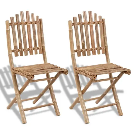 vidaXL - Opklapbare - stoelen - van - bamboe - (2 - stuks) – afbeelding 1
