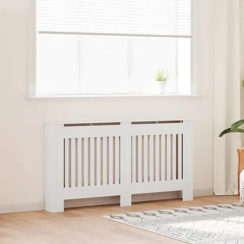 vidaXL Radiatorombouw MDF wit 152 cm – afbeelding 1