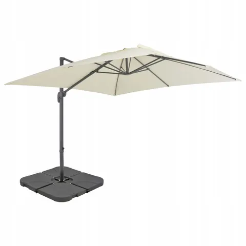 Parasol de jardin avec base portable sable vidaXL – 591926 – image 1
