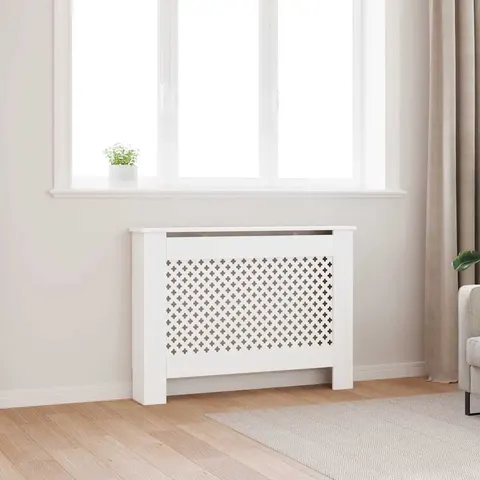 vidaXL Cache-radiateur Blanc 112x19x81,5 cm MDF – 610368 – image 1