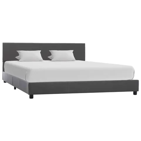 vidaXL - Bedframe - kunstleer - grijs - 140x200 - cm – 697086 – afbeelding 1