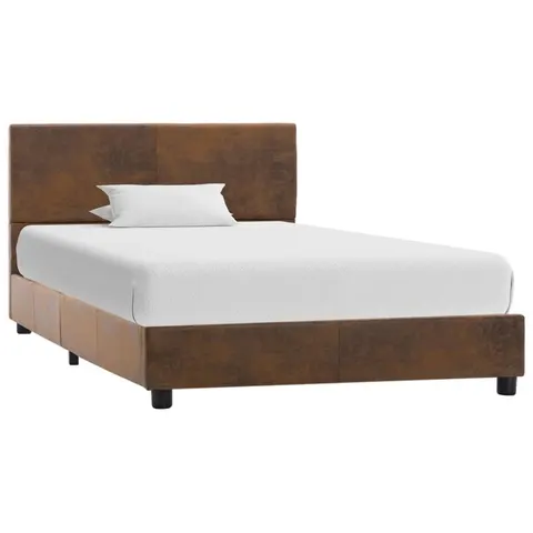 vidaXL - Bedframe - kunstsuède - bruin - 90x200 - cm – 697116 – afbeelding 1
