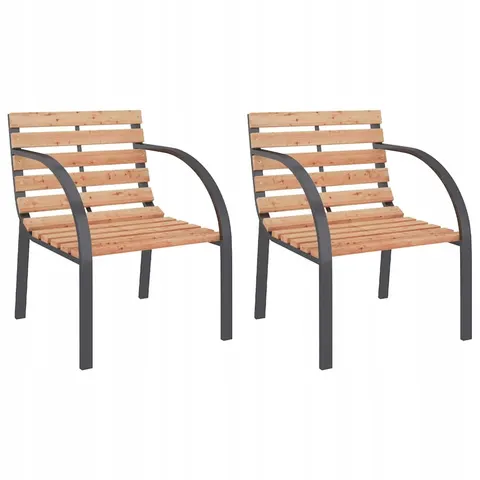 vidaXL - Tuinstoelen - 2 - st - hout – afbeelding 1