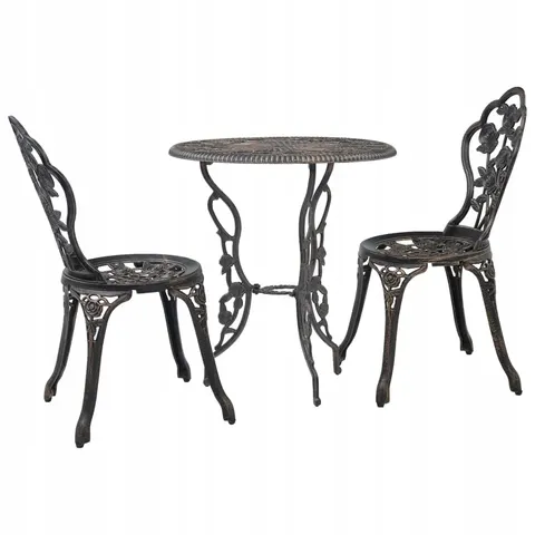 vidaXL - 3-delige - Bistroset - gietaluminium – afbeelding 1