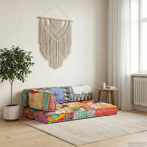 vidaXL Coussin de canapé palette Multicolore Tissu Patchwork – 867571 – image 1