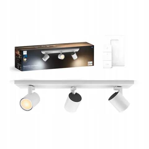 Philips Hue Runner LED spot, 3-bulb, dimmer switch, white – image 1