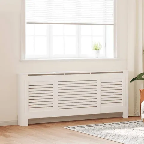 vidaXL Cache-radiateur MDF Blanc 205 cm – 154960 – image 1
