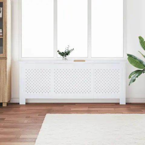 vidaXL Cache-radiateur MDF Blanc 205 cm – 155004 – image 1