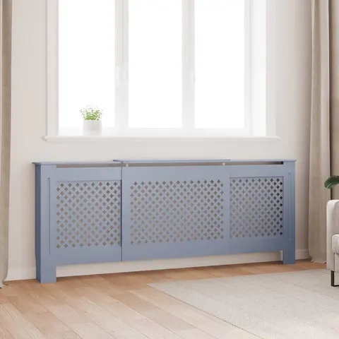 vidaXL Cache-radiateur MDF Gris 205 cm – 155028 – image 1