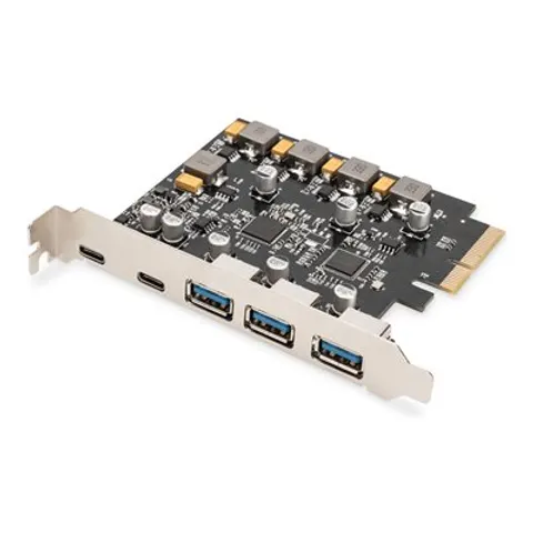Digitus PCIe Karte 2x USB-C + 3x USB A – Bild 1