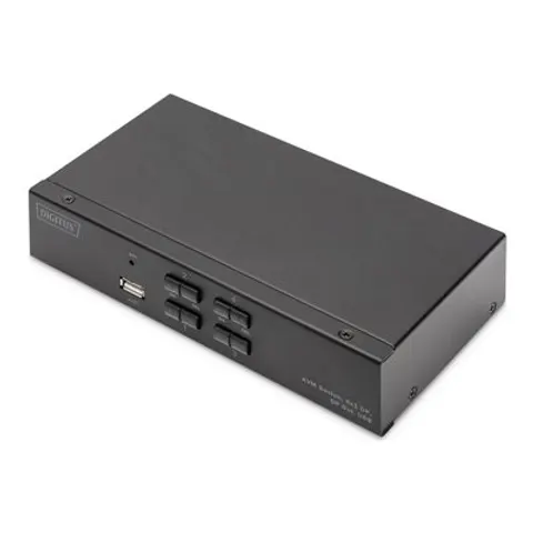 DIGITUS Desktop KVM Switch, 4x1, schwarz – Bild 1