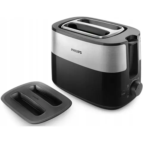 Philips Daily Collection Toaster Schwarz, Silber – Bild 1