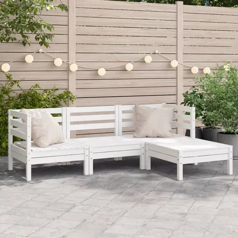 vidaXL Garden Lounge Set 3 place Pin blanc Solid pine wood – image 1