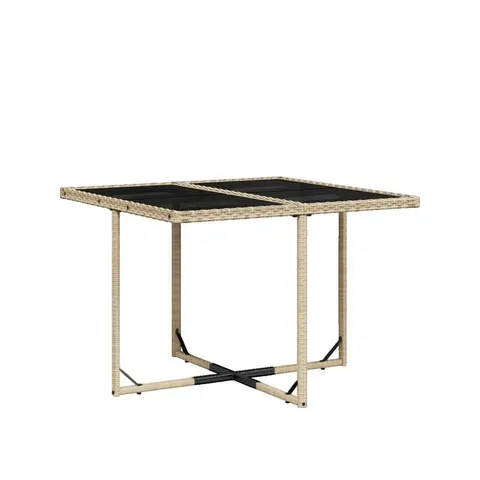 Ensemble jardin vidaXL 5 pièces beige poly rotin – image 1