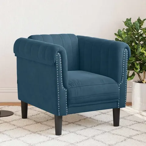 vidaXL Fauteuil bleu velours – 399594 – image 1