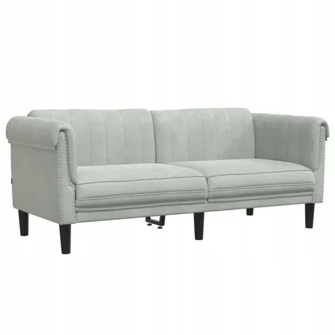 vidaXL Canapé à 2 places gris clair velours – image 1