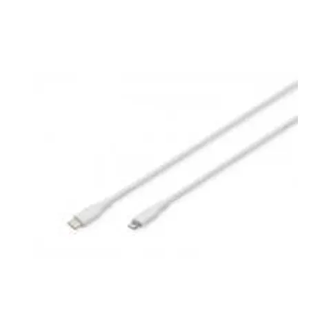 DIGITUS USB 2.0 Kabel Typ C-Lightning Silikon 2m weiß – Bild 1