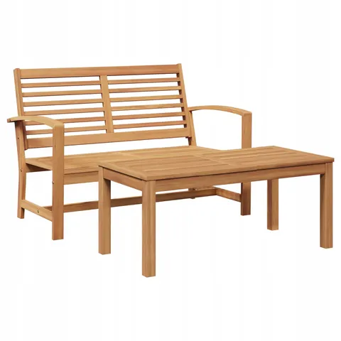 vidaXL Ensemble banc et table de jardin 2 Pièce Marron – image 1