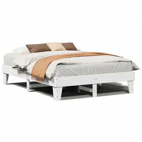 vidaXL Solid Wood Bed Frame White 140 x 190 cm – image 1