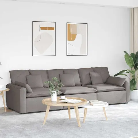 vidaXL Canapé modulable avec coussins taupe – 641069 – image 1