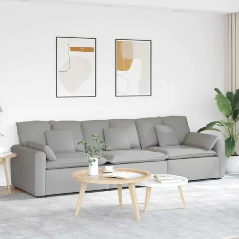 vidaXL Canapé modulable avec coussins gris nuage – 641106 – image 1