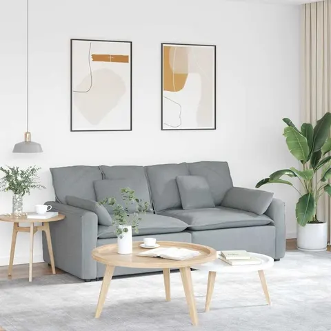 vidaXL Canapé modulable avec coussins gris clair – 641311 – image 1