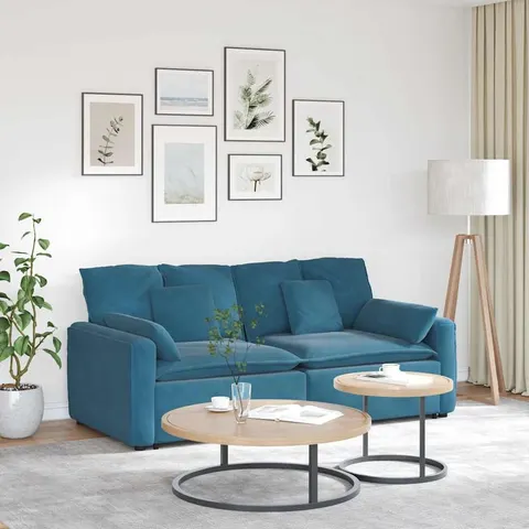 vidaXL Canapé modulable avec coussins bleus – 641427 – image 1