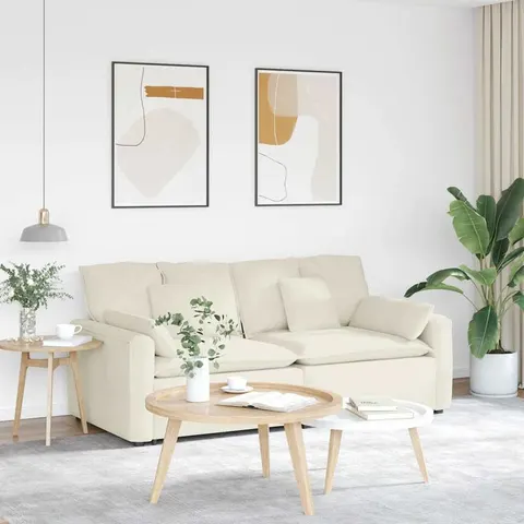 vidaXL Canapé modulable avec coussins couleur crème – 641502 – image 1