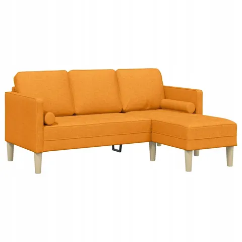 vidaXL Ensemble de Canapés avec coussin Jaune foncé Polyester – image 1