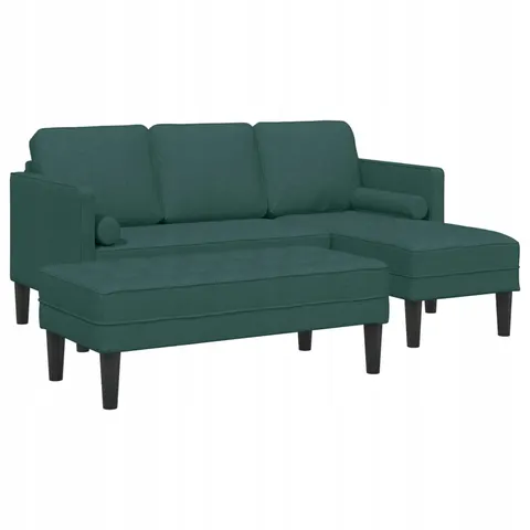 vidaXL Ensemble de Canapés 2 pc Vert foncé Polyester – 785633 – image 1