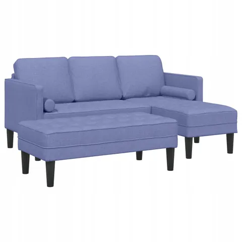 vidaXL Ensemble de Canapés 2 pc Bleu denim Polyester – image 1