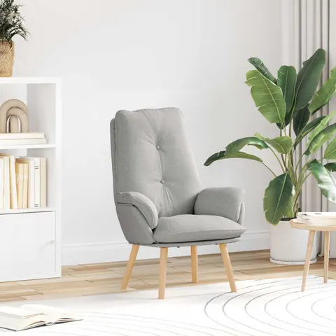 vidaXL fauteuil Gris nuage Polyester et contreplaqué – image 1