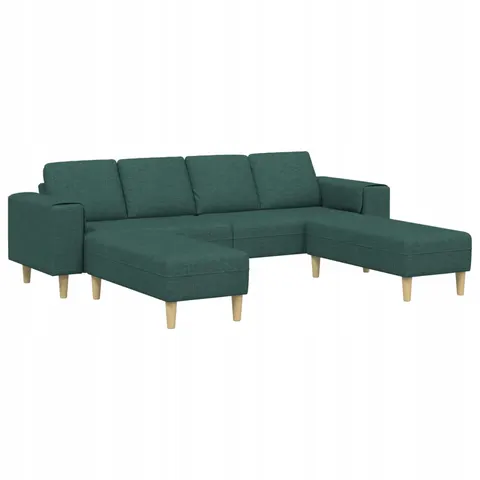 vidaXL Canapé de salon 3 pc Vert foncé Polyester – image 1