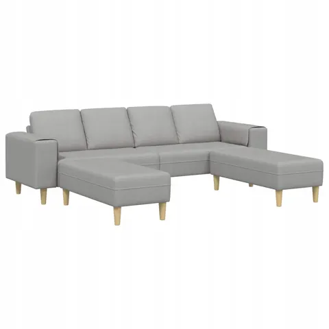vidaXL Canapé de salon 3 pc Gris nuage Polyester – image 1