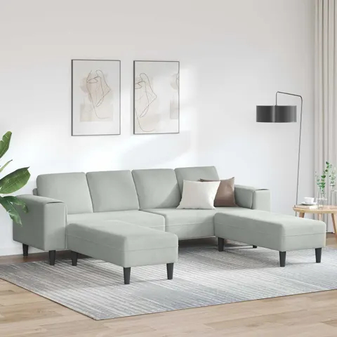 vidaXL Canapé de salon 3 pc Gris clair – 899958 – image 1