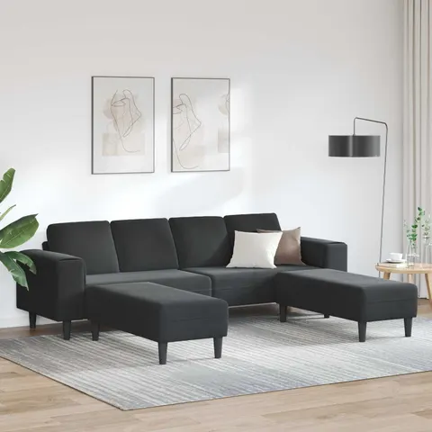 vidaXL Canapé de salon 3 pc Noir – image 1